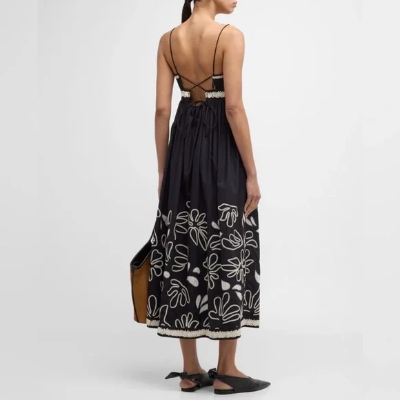 Ulla Johnson New Hollis Embroidered Cotton Long Dress Size 10 - Picture 8 of 16